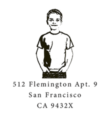 Hand-Drawn Children's Portrait Stamp - Self-Inking Personalized Design - Custom Baby Keepsake Stamp STK-3001