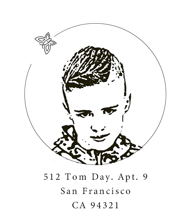 Hand-Drawn Children's Portrait Stamp - Self-Inking Personalized Design - Custom Baby Keepsake Stamp STK-3001