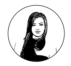 Hand-Drawn Women's Portrait Stamp - Self-Inking Personalized Design - Custom Women's Keepsake Stamp STK-1001